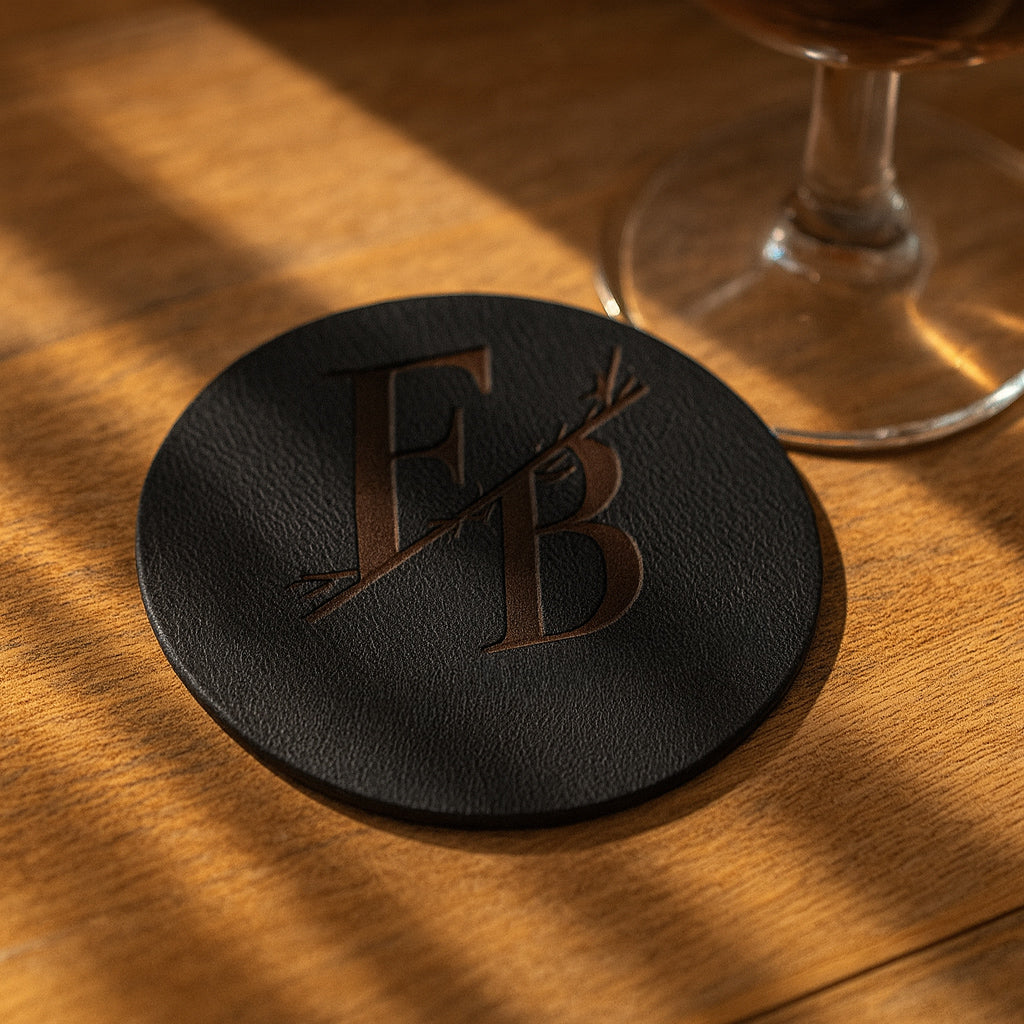 Sottobicchieri in ecopelle personalizzato – incisione foto o testo