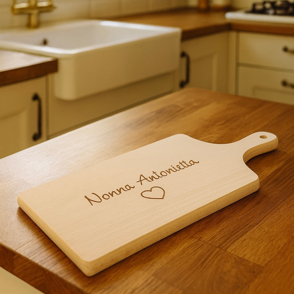 Tagliere in legno personalizzato con incisione  – idea regalo artigianale Made in Italy
