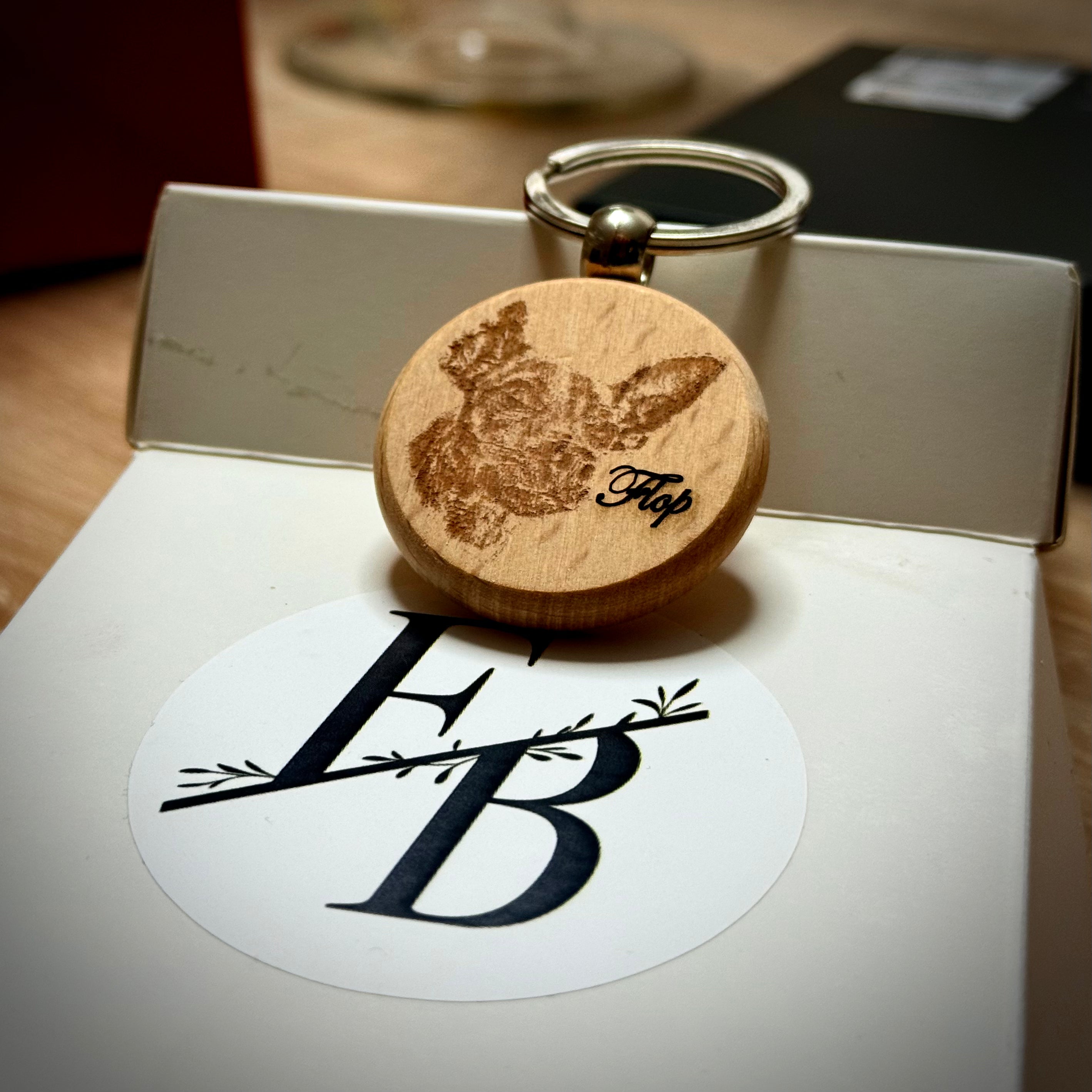 Portachiave | Pendente per collare in Legno Personalizzato
