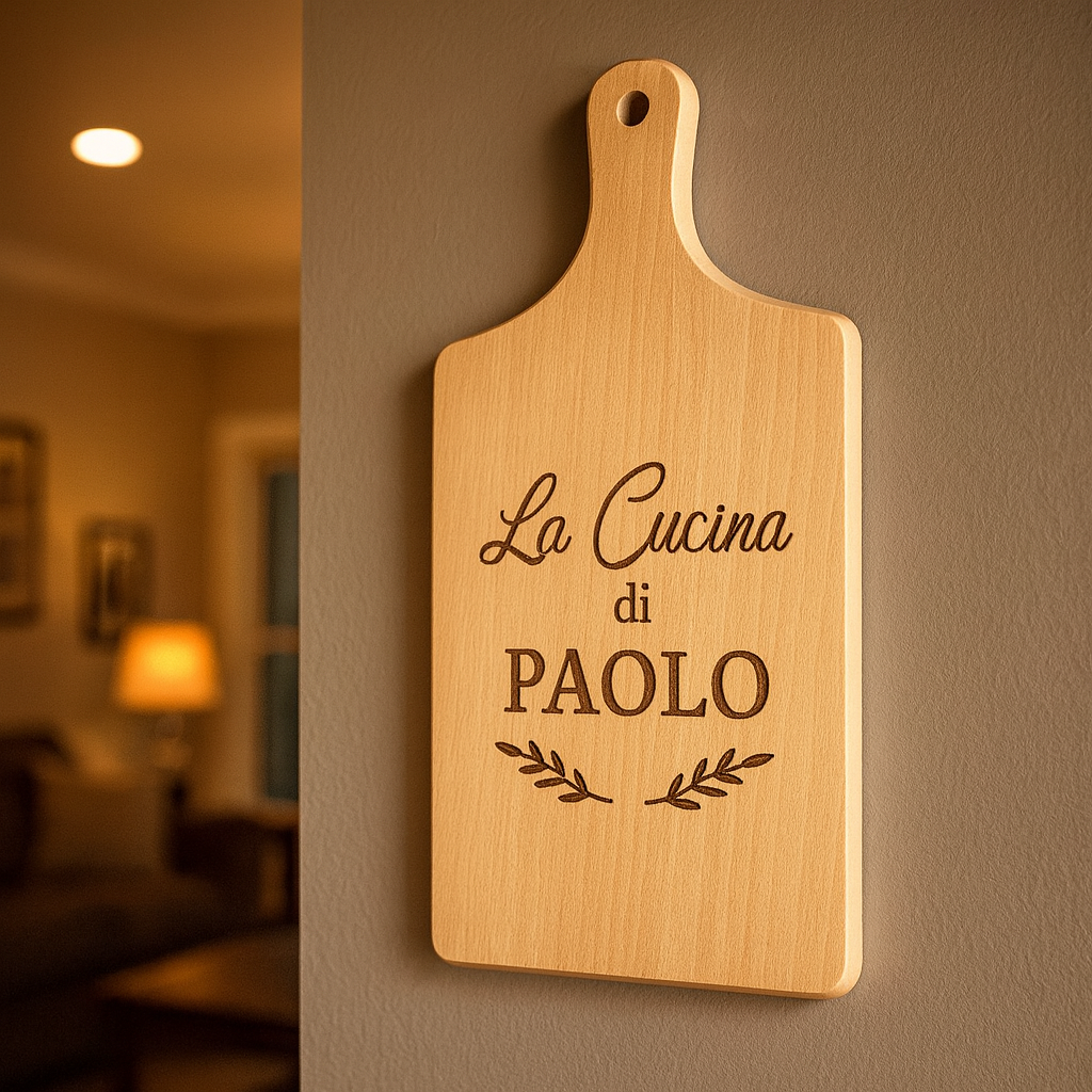 Tagliere in legno personalizzato con incisione  – idea regalo artigianale Made in Italy
