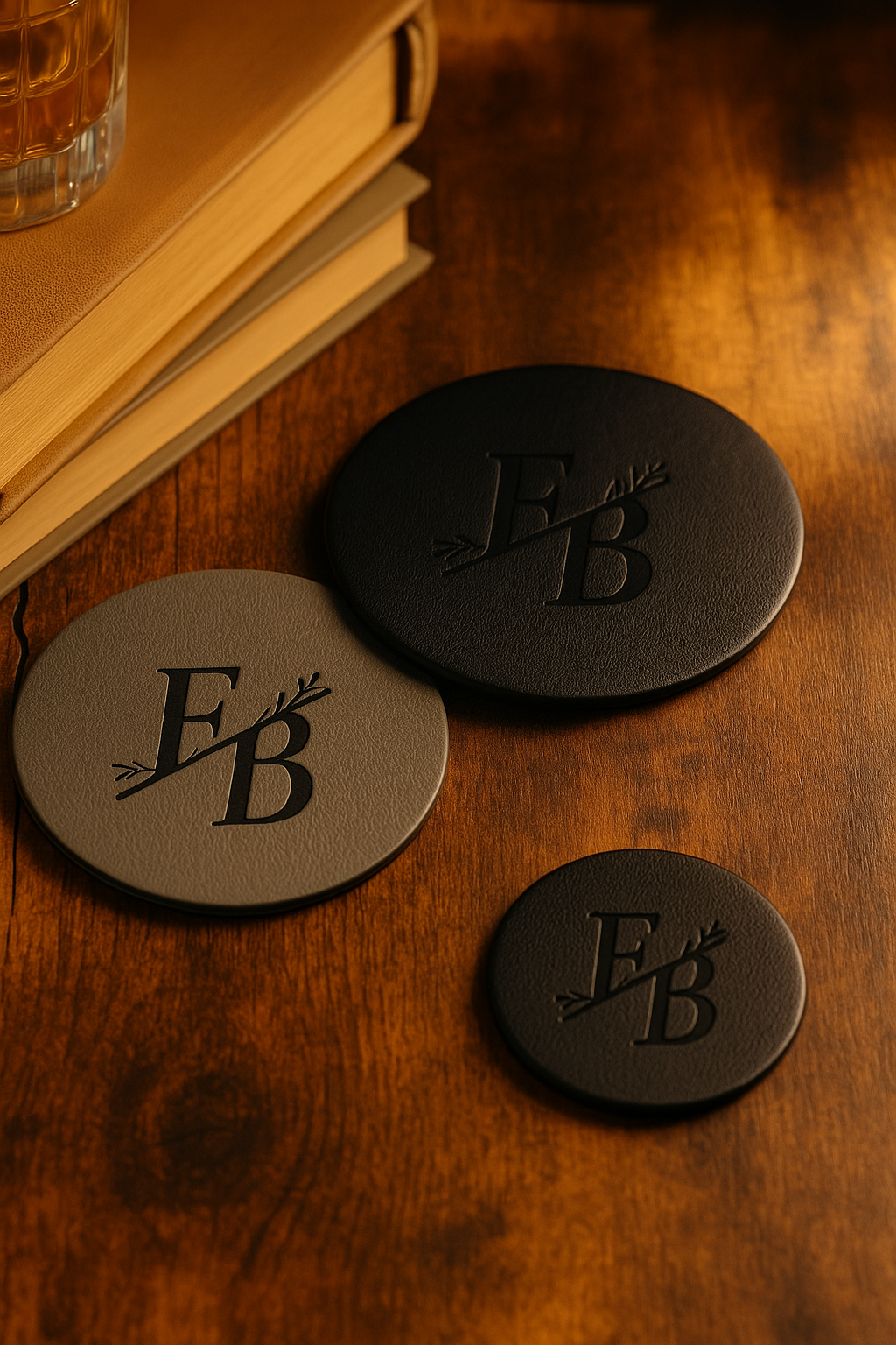 Sottobicchieri in ecopelle personalizzato – incisione foto o testo