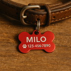 Targhetta Personalizzata in Alluminio per Cani – con Nome e Numero Incisi