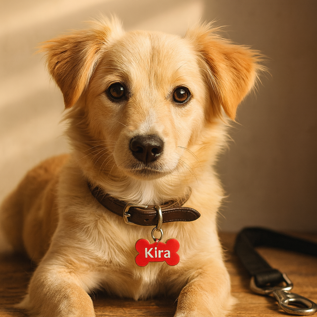 Targhetta Personalizzata in Alluminio per Cani – con Nome e Numero Incisi